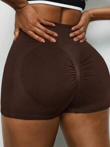 Voyena 2 Stück Damen Große Größen Einfarbige Plissee Sport Shorts - Verschiedenfarbig - Übersicht 8