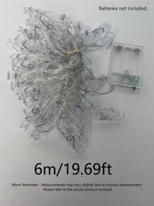照片夹灯串，节日装饰灯，浪漫LED夹灯串，周年纪念礼物（可悬挂照片/卡片），派对装饰灯，照片展示架元素，适用于卧室、派对、婚礼 - 白色 - 查看 3