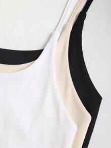 Sweetra Bộ 3 món nữ phong cách thời trang Âu Mỹ mùa hè mới, áo tank top cổ yếm hở lưng, dáng ôm tôn dáng, thanh lịch, đa năng cho đi làm, đi chơi và tập thể thao - Nhiều màu - Xem 6