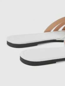 Sleekvia Sandal Musim Panas Wanita Multifungsi Ujung Persegi Terbaru 2026 - Putih - View 8