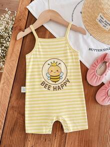 Baby Girl Casual Cartoon Pattern Romper, Suitable For Spring/Summer - Multicolor - View 6