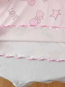 女童短袖套頭洋裝，趣味卡通圖案設計，深受兒童喜愛追捧，舒適柔軟親膚面料，適合兒童居家穿著 - 粉色 - 查看 8