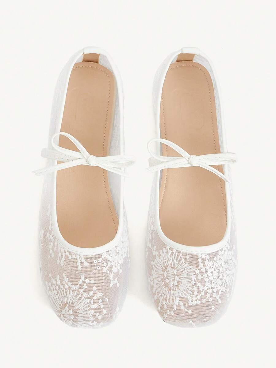 CUCCOO HITCHD Women's Casual Flat Shoes With Bow Decor, For Daily Wear - White - View 1