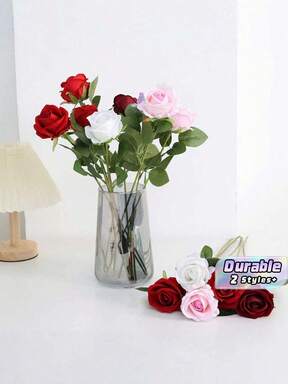 1/5 Piezas Ramos de Rosas Realistas de 50cm, Rosas Realistas, Flores Artificiales, Arreglos de Flores Falsas. Adecuado para Decoración del Hogar, Regalos del Día de San Valentín, Regalos del Día de la Madre, Decoración Central de Bodas, Decoración de Fiestas, Ramos de Bodas, Decoración de Oficina, Decoración de Dormitorio y Sala de Estar.