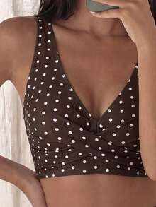 Costavie Polka Dot Print Tankini Swimsuit Set - Multicolor - View 4
