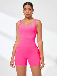Glamine Combinaison de sport et fitness pour femmes, combinaison de danse slim et à la mode, vêtements de yoga, tenue de gym pour femmes - Rose bonbon - Voir 4