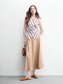 CUCCOO BIZCHIC 女款焦糖色馬頭扣背帶穆勒拖鞋，方頭平底通勤百搭慵懶拖鞋 - 黃色 - 查看 6