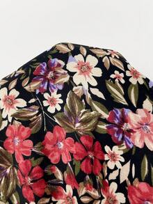 SHEIN 孕婦碎花百褶哺乳洋裝 - 黑色 - 查看 7