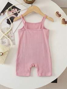 SHEIN Romper Bayi Perempuan Manis dan Lucu dengan Dekorasi Pita 3D - MultiWarna - View 2