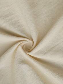 Balvessa Vacation Casual Style Linen Front Ruffle Detail Open Front Sleeveless Shirt - Apricot - View 6