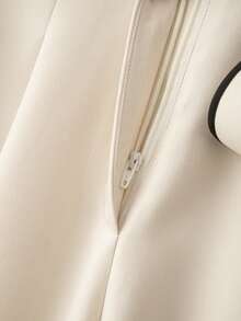 GlowEve Women's Elegant Casual Commuting Loose Fit Contrast Color Bow Decor Suit Pants - Apricot - View 7