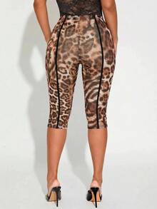 Radiana Quần legging 3/4 nữ size lớn xuân hè, họa tiết da báo xuyên thấu thanh lịch quyến rũ, nhiều màu, phù hợp mặc hàng ngày, phong cách phương Tây, đi du thuyền, lễ hội âm nhạc, concert, tiệc carnival, nghỉ mát bãi biển, hẹn hò, sinh nhật, tiệc độc thân, Gyaru, Ibiza, Nashville, Rave, kín đáo, sang chảnh, đi club, dễ thương, casual, mua sắm, streetwear, đi chơi, coquette, dễ phối đồ, tôn dáng, làm thon gọn cơ thể - Nhiều màu - Xem 2