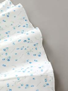 Elladie kids Đầm dệt kim không tay họa tiết hoa nhí mùa xuân/hè mới dành cho bé gái, điểm nhấn là nơ trang trí, kiểu dáng thoải mái, thanh lịch, phù hợp mặc hàng ngày, đi học, đi nghỉ mát, đi biển, dự tiệc. - trắng - Xem 5