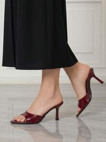 Sleekvia Sandal Wanita Hak Tinggi Model Baru Musim Panas dengan Tali Pengikat - Rose Red - View 5
