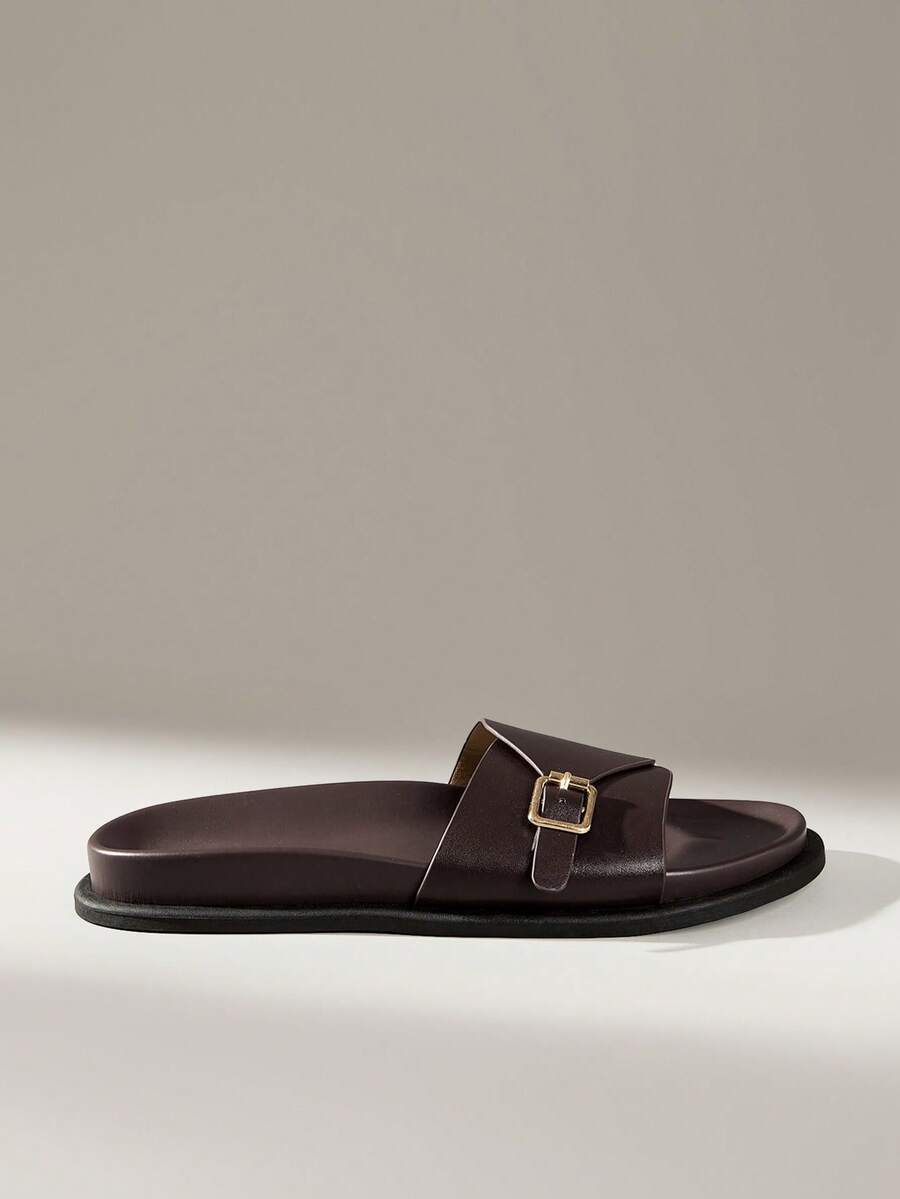 Solecia Men's Fashion Black Comfortable Flat Boken Beach Sandals Men's - Brown - View 1
