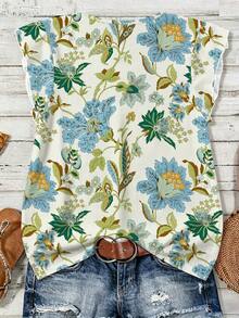 SHEIN LUNE Women's Casual Floral Print Shirt, Suitable For Summer,Summer Top - Multicolor - View 2