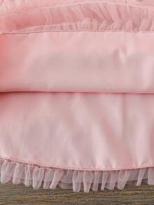 Elladie kids Young Girls' Summer Lotus Cerise Pink Fairy Princess Dress,7th Birthday Sweet Big Bow Round Neck Layered Mesh Party Dress Suitable For Daily Wear - Pink - View 6