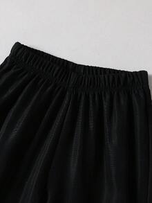 SHEIN 2件裝小男孩極簡條紋領襯衫與編織長褲套裝，舒適面料，修身剪裁，適合多種場合與季節 - 黑色 - 查看 5
