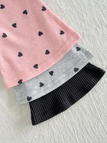 Cozy Pixies 3件組女嬰百搭休閒素色彈性內搭褲、長褲、緊身褲、嬰兒下身褲、女嬰針織內搭褲套裝，適合春、夏、秋、冬 - 彩色 - 查看 6