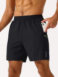 Gym Rark Men's Striped Zipper Pocket Casual Sports Shorts 2pcs/Set, Gym, Holiday - Multicolor - View 6