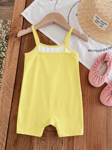 Baby Girl Casual Cartoon Pattern Romper, Suitable For Spring/Summer - Multicolor - View 7
