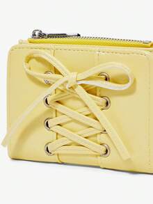 Viva Strut 1pc Light Yellow Imitation Leather Small Wallet, Wallet In Hand, Zipper, Fashionable And Versatile New Daily Travel Change Bag - Yellow - View 6