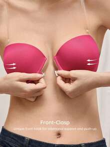 Bralution 1/2 Tasse Front-Verschluss Bandeau-BH, apricotfarben, Hochzeit - Heißes Pink - Übersicht 4