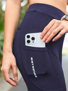 SHEIN In My Nature Quần đùi đạp xe MTB nữ đệm 4D - có túi, có đệm mông - Màu xanh hải quân - Xem 4