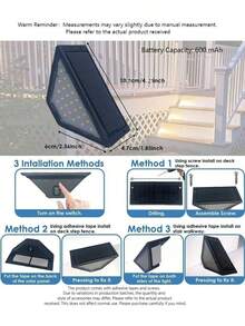 24 LED Solar Powered Stair Lights, Outdoor Waterproof Solar Deck Lights, Suitable For Yard, Patio, Garden, Walkway, Front Door, Driveway, Porch (Warm Light) - Warm Light - View 3
