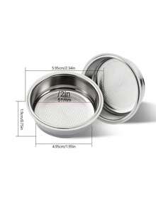 Saringan Kopi Stainless Steel 51mm, Saringan Berpori Bertekanan untuk Dua Cangkir Kopi, Keranjang Portafilter Dua Lapis, Aksesoris Pengganti Mesin Kopi - Perak - View 10