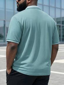 DRIVNCORE Camisa polo de manga corta con cuello vuelto para hombres de talla grande, adecuada para salidas y uso en la oficina. Camisas polo para golf, dinero antiguo, ocio diario, viajes de fin de semana, actividades al aire libre, expediciones de viaje, ambientes de trabajo relajados, regalo para novio/esposo, regalo de aniversario/cumpleaños, fiesta de verano, vacaciones, playa, boda hawaiana, formal - Verde - Ver 2