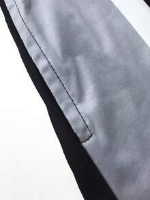 Manfinity EMRG Men's Colorblock Elastic Waist Loose Shorts, Suitable For Sports And Daily Wear, Holiday - Black - View 5