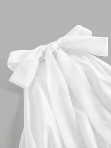 SHEIN Váy yếm hoa hồng cho bé gái tuổi teen, phong cách công chúa, đa năng cho các dịp trang trọng, đi nghỉ, đi chơi thường ngày, phù hợp cho mọi dịp, bộ đồ chị em/gia đình, trang phục bé gái dễ thương - Hồng - Xem 4