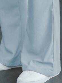 Manfinity Homme Men's Low-Waist Button Pocket Flare Pants For Daily Wear - Baby Blue - View 6