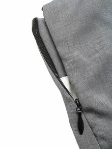 SHEIN Clasi Women's Solid Color Pleated Casual Elegant Versatile Date Travel Skirt Grey Autumn - Grey - View 3