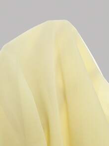 Firerie Kids Firerie Kids Tween Girl Solid Color Pleated Halter Neck Fashion Vacation Travel Dress - Yellow - View 7