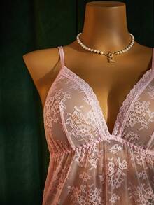 SpicyHot Plus Size Women Sheer Lace Camisole Camisole,Sexy Lingerie For Women,Adult,Honeymoon,Hot,Date Night,Lingerie,Playsuit,Lingerie Set,Sexy Outfit - Pink - View 7