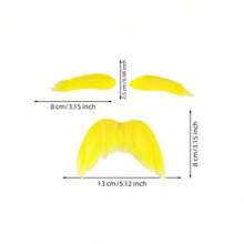 superFUNNYmarket 1 Set Bright Yellow Fake Mustache & Eyebrows Set, Polyester Stick-On Facial Hair Props For Halloween Cosplay Party Photo Booth - Multicolor - View 10