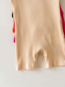 Baby Girl Casual Knit Solid Color Camisole Romper 5pcs Set - Multicolor - View 3