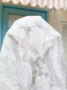 Loomaby Đầm bầu mùa hè thanh lịch họa tiết jacquard cổ vuông tay cánh hoa - Màu be - Xem 12