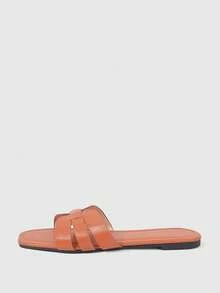 Sleekvia Sandal Musim Panas Wanita Multifungsi Ujung Persegi Terbaru 2026 - Cokelat 2 - View 2