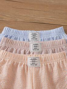 SHEIN Playful Pals RANDOM  4PCS, Refreshing Striped Design With Fresh Vintage Vibe, Pairs Well With All-Match Tops For A Textured Look, - Multicolor - View 3