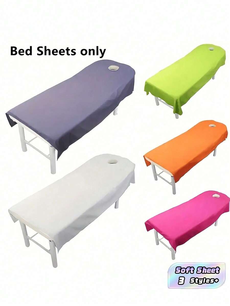 1PC 75cm X 190cm Premium Spa Massage Table Cover Easy Clean Salon Couch Sheet Face Hole Design Elastic Fit For Beauty Clinic Tattoo Shop Chiropractic Mat Must Have - Multicolor - View 1