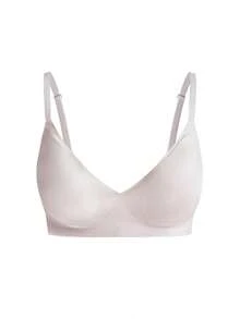 Ocili 1 pièce Soutien-gorge sans couture et sans fil pour femmes, soutien-gorge en gel à col en V profond et doux, soutien-gorge minimaliste confortable pour tous les jours - Rose pâle - Voir 3
