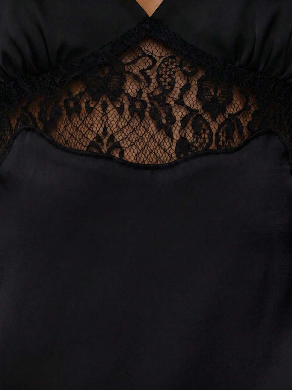 V Triangle Sheer Lace Underbust Panel Satin Tie Back Cami Top Sexy Cute Spring Summer Holiday Vacation Going Out Girly Cool Girl Late Checkout
