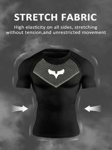RISE LYT Men's Geometric Print Raglan Sleeve T-Shirt And Shorts Sports Suit, Gym - Black - View 4