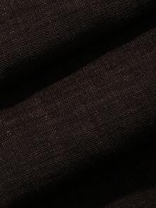 Conjunto de dos piezas con top de manga corta y cuello en V y pantalones casuales, adecuado para vacaciones de verano, ir al trabajo y uso diario - Marrón - Ver 7