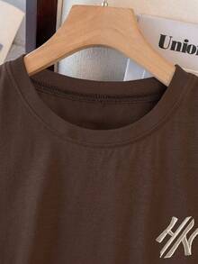 Manfinity Homme Conjunto de camiseta de tirantes con bordado de letras y pantalones cortos casuales de verano para hombres - Multicolor - Ver 4