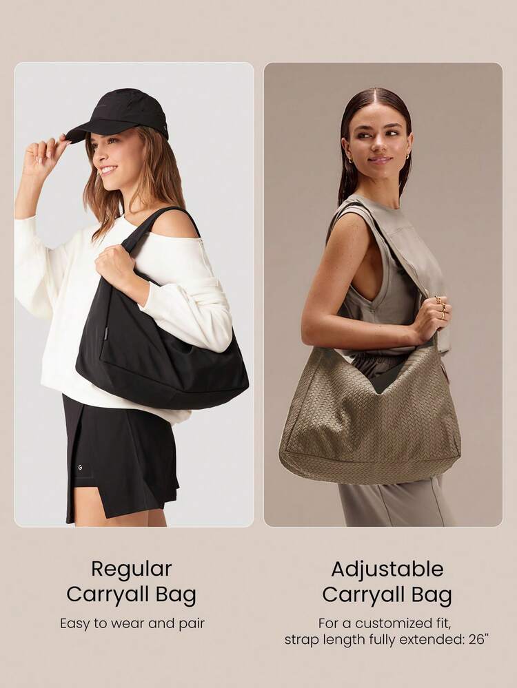 17L Unadjustable Textured Water-Resistant Shoulder BagFall Winter