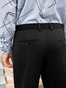 Officeau 3pcs Men's Classic Design Dress Pants, Solid Color Stretch Trousers For Business Occasions In Spring/Summer, Elegant Luxurious Style - Multicolor - View 7